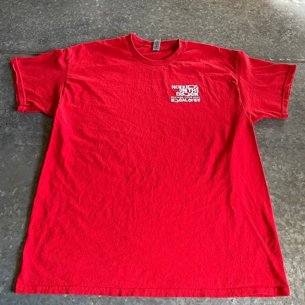 New Kids On The Block Mixtape Tour 2022 Local Crew Shirt XL Red Concert NKOTB
